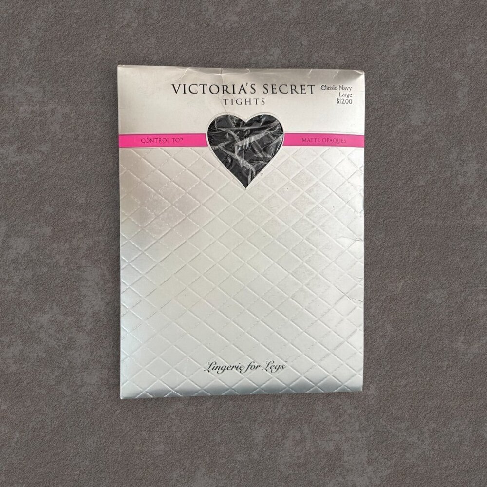 Victoria’s Secret Matte Opaque Control Top Tights Classic Navy Large Vintage NWT